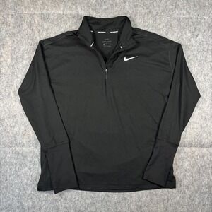 Nike Element 1/4 Zip Pullover Women Medium Run Train Gym Black Thumb Hole AA4631